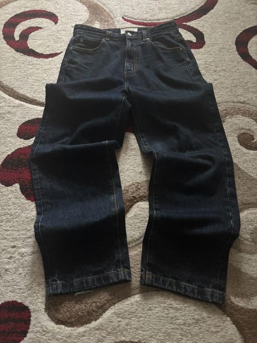 Blugi baggy raw denim pull and bear/bershka/zara