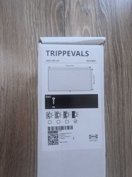 TRIPPEVALS - Stor Opac Alb 140x195 cm