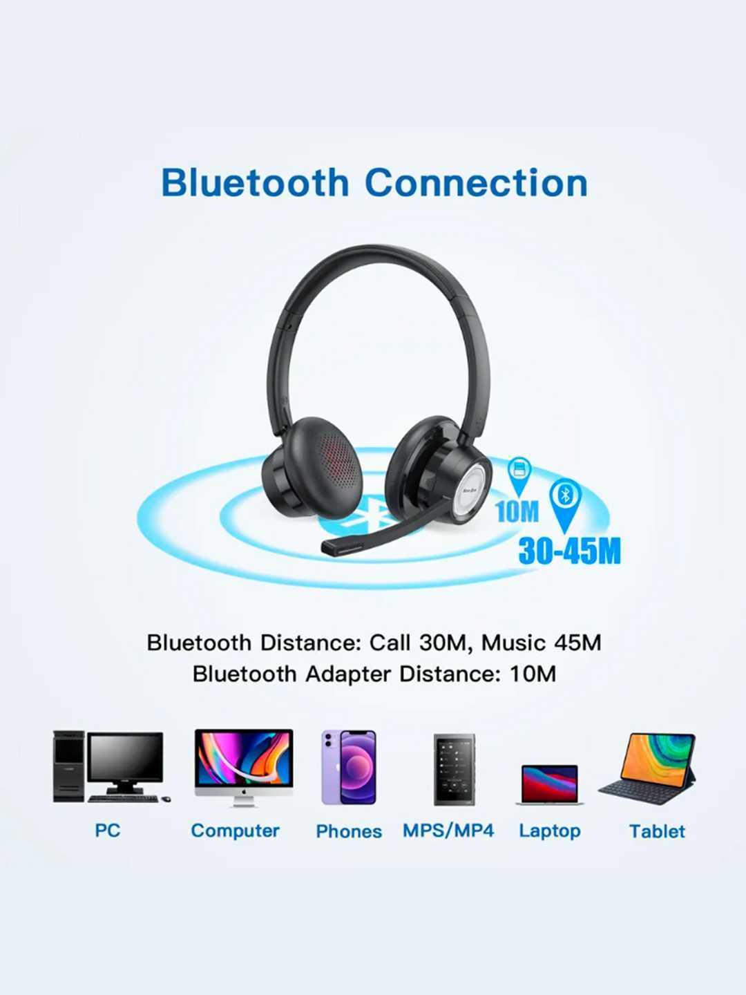 наушники для диспетчеров ,без проводные, 4 подключения, New Bee BH58