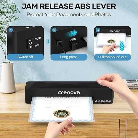 Ламинатор A4 с горещо и студено ламиниране  Crenova