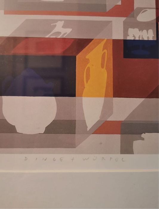 Антикварна Картина на Еберхард ,, Нещата и техните кубчета “ 2001 г.