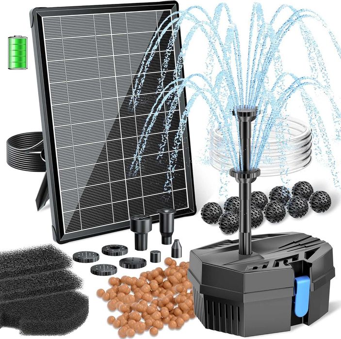 Biling 8W соларен филтър с помпа 405 л/ч за езеро с батерия и дюзи