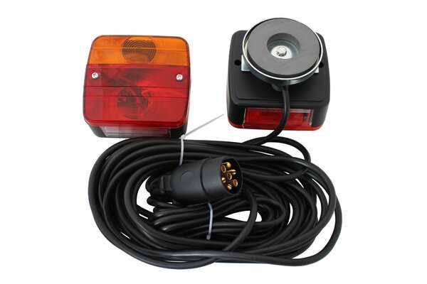 Стопове с Магнит и Окабеляване 7,5м за Ремарке Колесар Платформа Emark