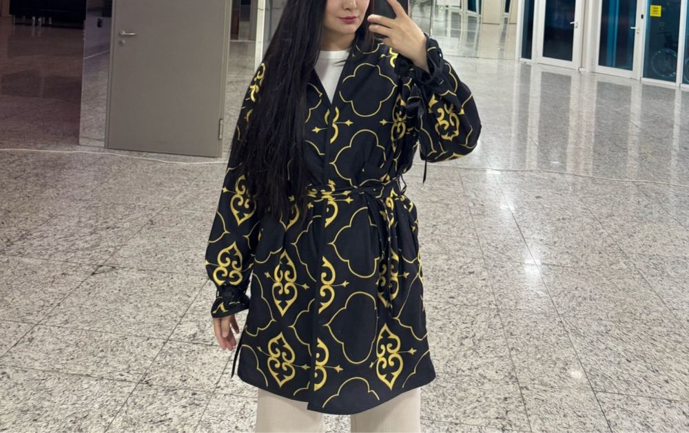 Этно кардиган принтом