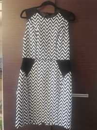 Rochie H&M, alb-negru, 42