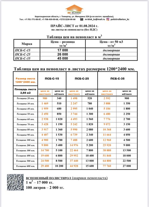 Пенопласт от производителя