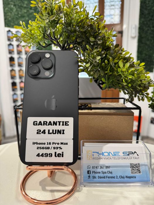 iPhone 16 Pro Max 256Gb 93% - Din magazin,cu garantie!