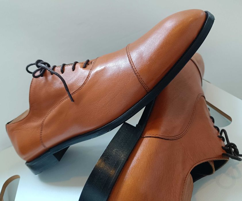 Pantofi oxford de lux 45 lucrati manual Bruno Magli NOI piele nat moal