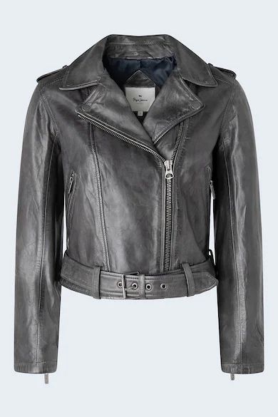 Jachetă biker de piele