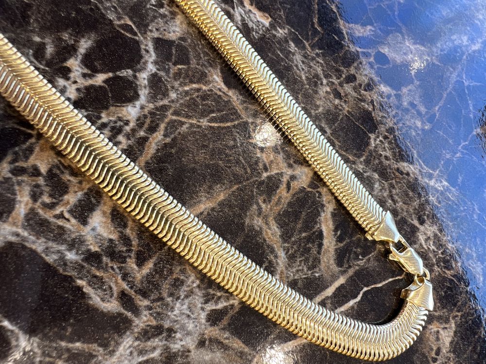 Lant aur 14k Snake Cuban Plat 65cm lungime