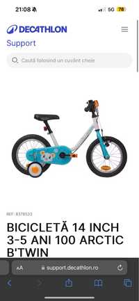 Bicicleta b twin 3-5 ani