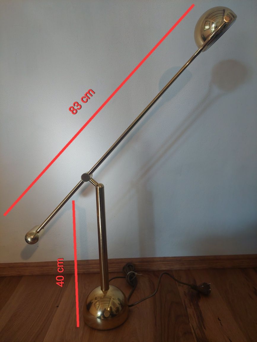 Lampa telescopica de birou vintage Hustadt Leuchten anii 1970 aurie