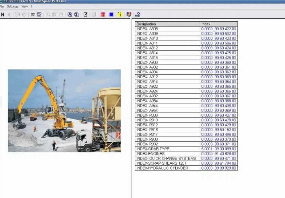 Liebherr Lidos parts catalog & service update 2023, baza de date FULL