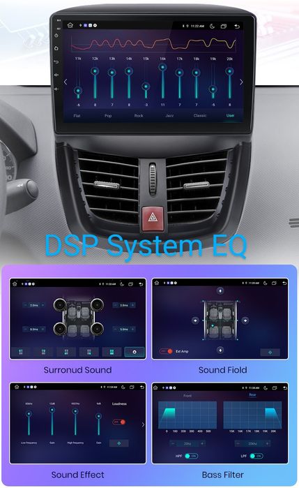 Navigatie Android dedicata Peugeot 207, 207 CC (2006-2015)