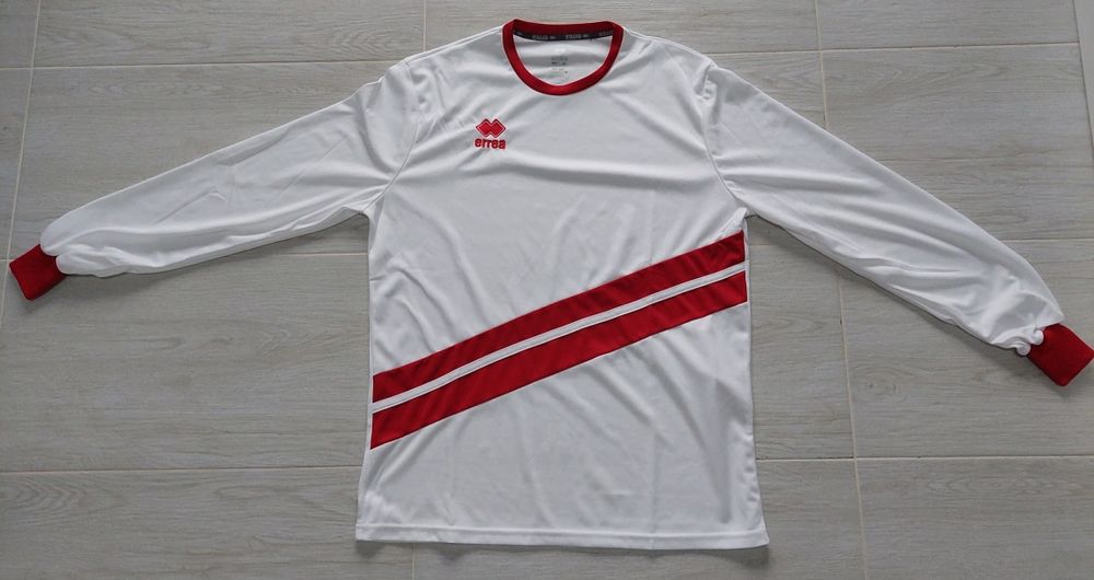 Bluza sport Erreà alb-roșu, mânecă lungă – model unisex, mărimea XL