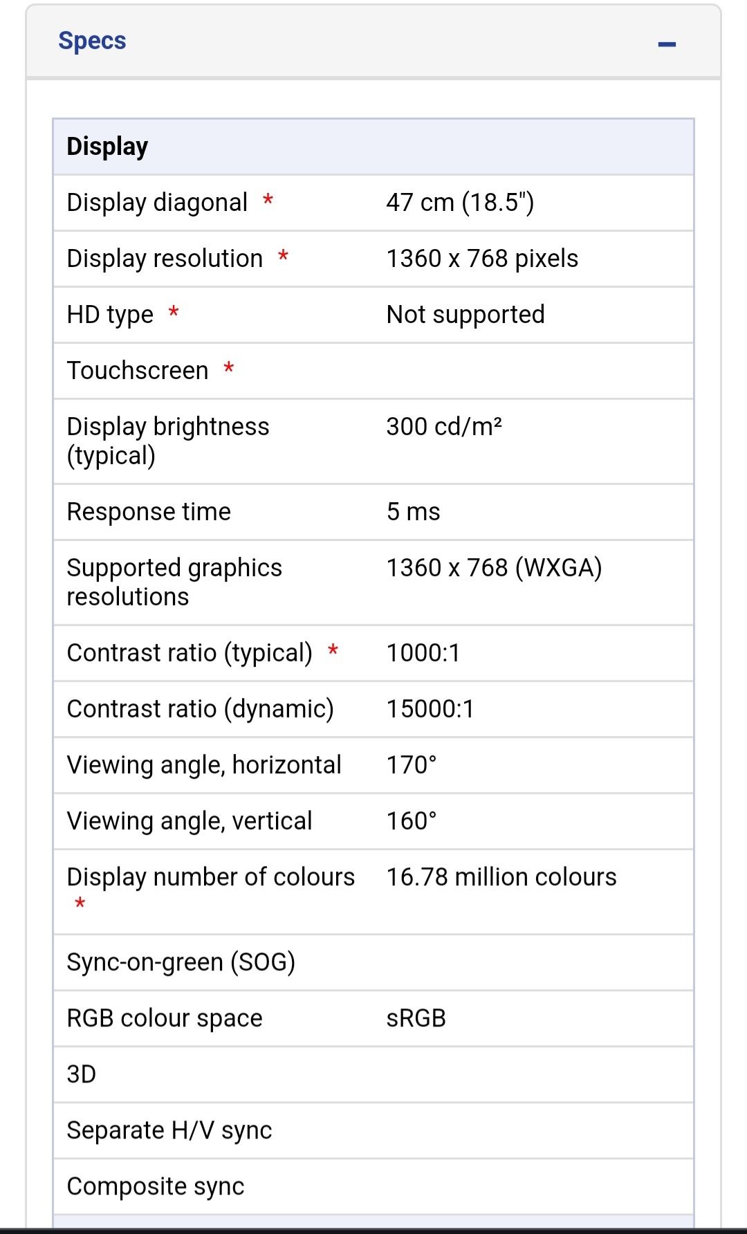 Монитор Samsung 18.5'