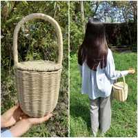 Плетёная корзинка-сумочка в стиле Джейн Биркин