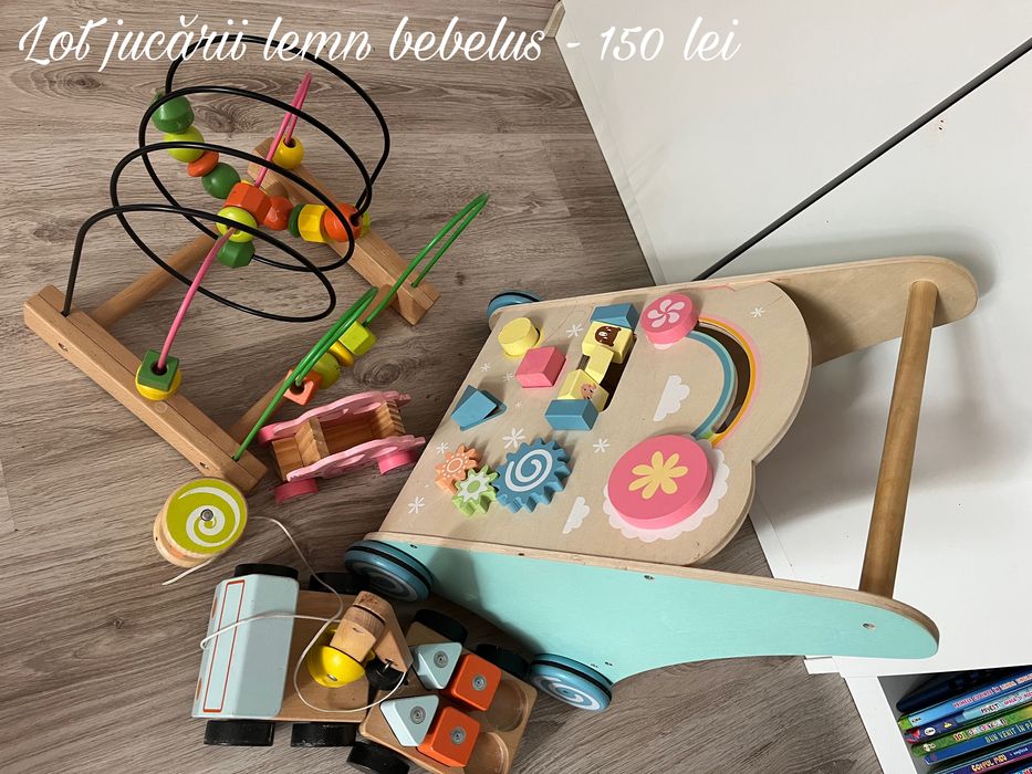 Lot Jucării Lemn Bebeluș