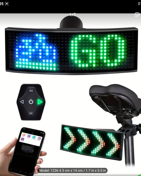 Semnalizare bicicleta led smart, aplicatie, telecomanda wireless,usb.