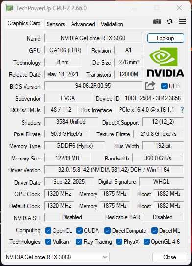 Видеокарта EVGA RTX 3060 XC 12GB в Отлично състояние! Гаранция!