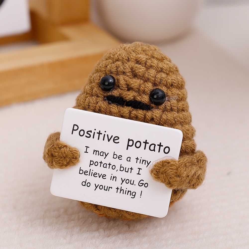 Мини плюшена кукла Potato Hug Pocket - забавна с позитивно послание