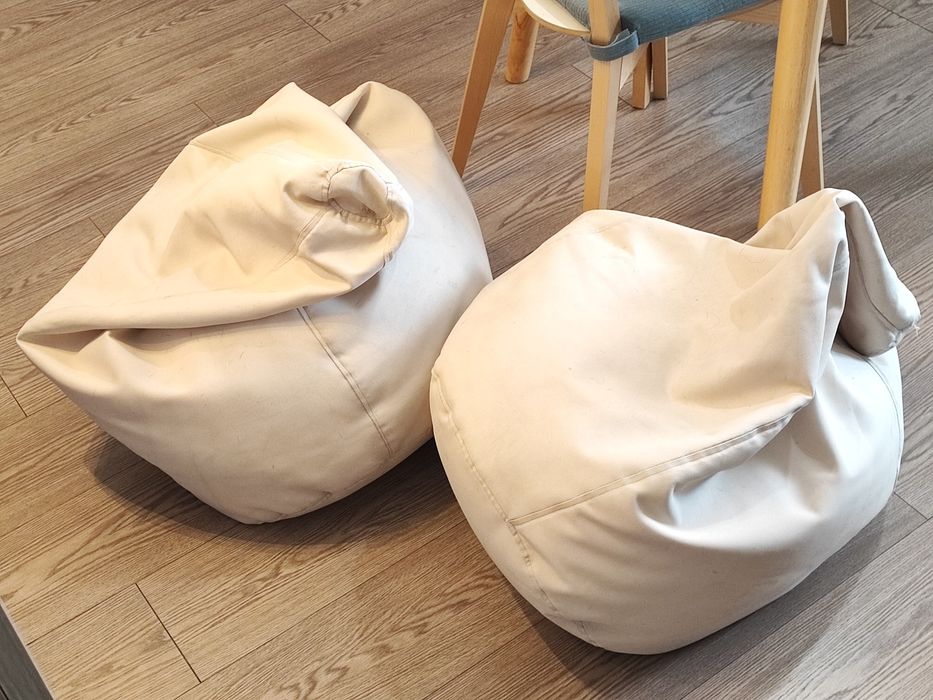 Fotoliu tip Puf size M doua bucati decor cream