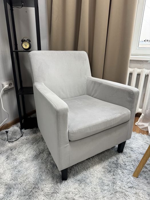 Кресло Мебель обивка велюр, светло серый