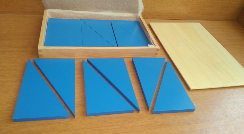 Правоъгълни разностранни триъгълници Монтесори 12бр. в кутия