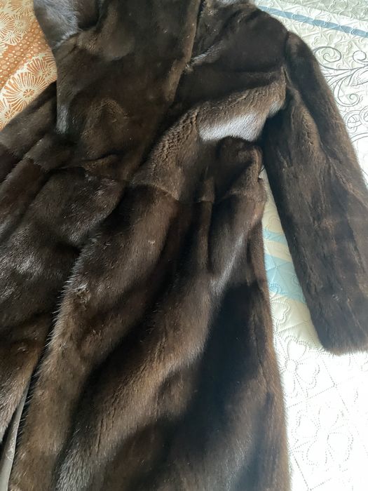 Шуба норковая с капюшоном