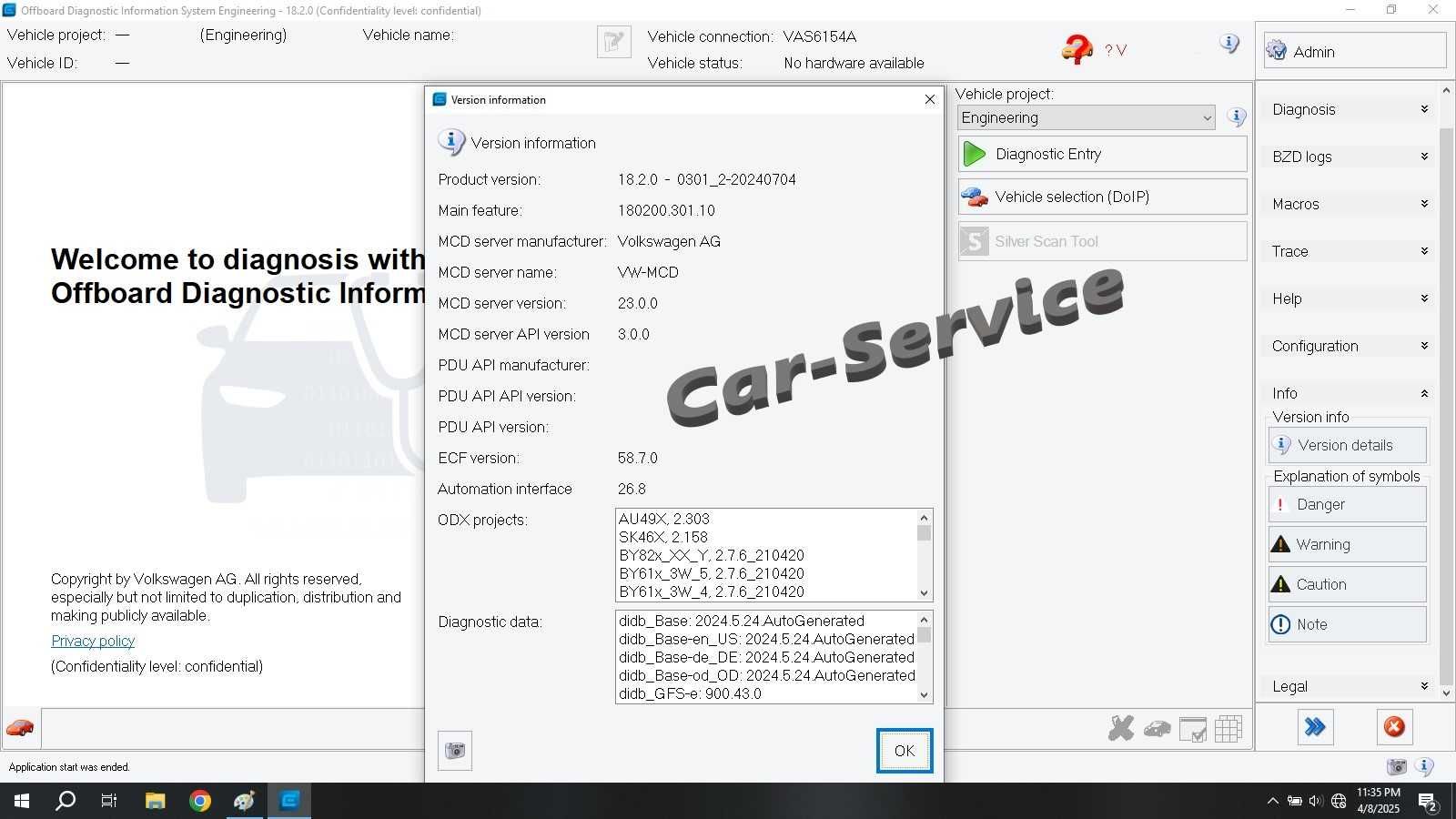 Original VNCI Vas6154A ODIS Service 24.3.1 Odis Engineering 18.2.0