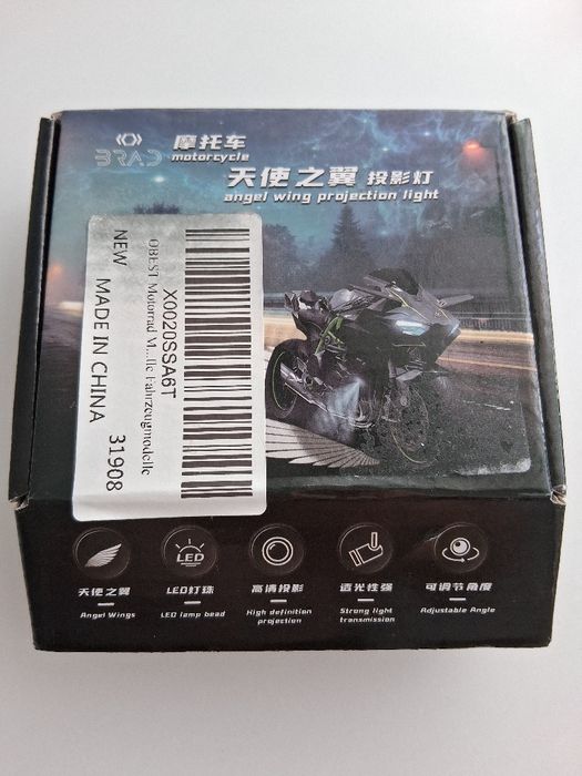 Nou Set Lumini led motocicleta angel wing lights white aripi inger