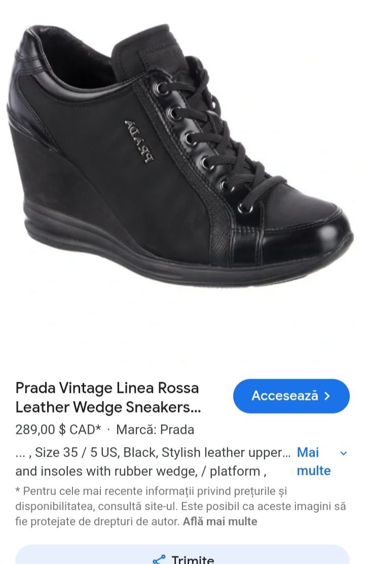 Sneakers Prada autentici cu  platforma