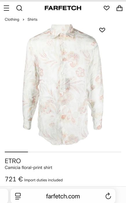 Etro,cămașă.bărbați,măr.XXL(44)
