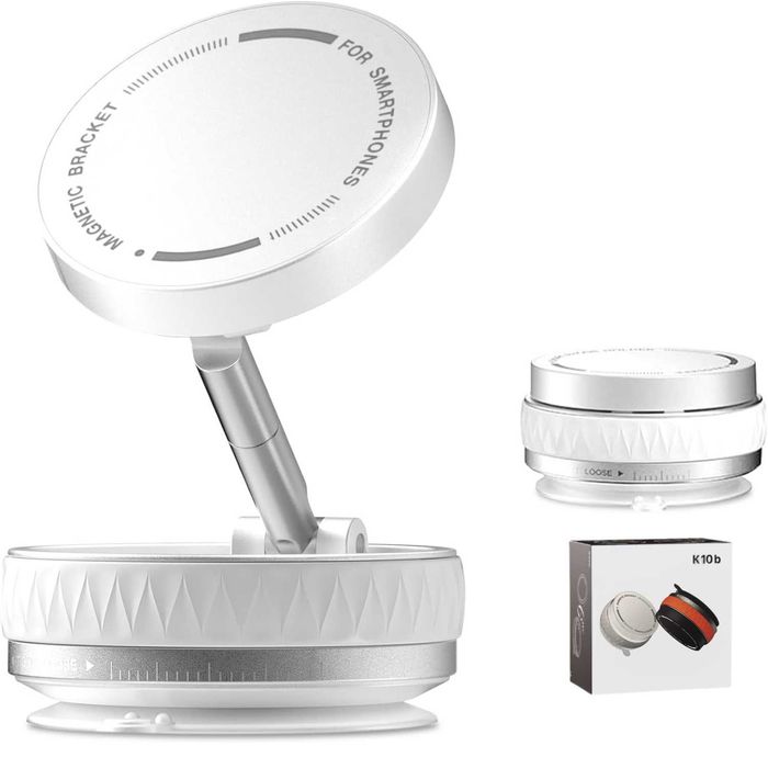 Suport magnetic cu prindere vacuum - ultra rezistent - alb