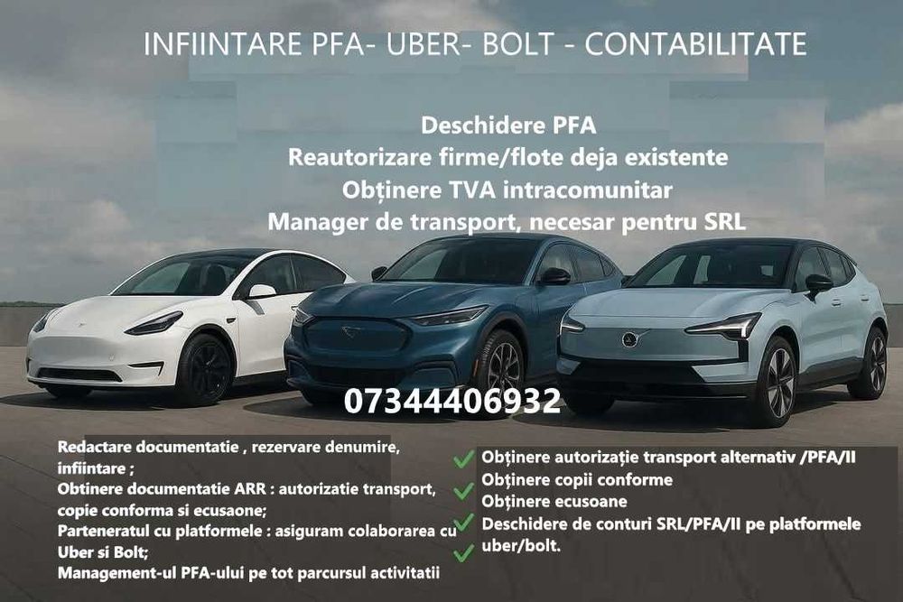 Contabilitate - Înființare PFA - UBER BOLT