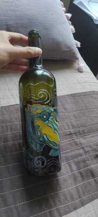 Дизайнерска бутилка - изрисувана бутилка с риби и морски елементи