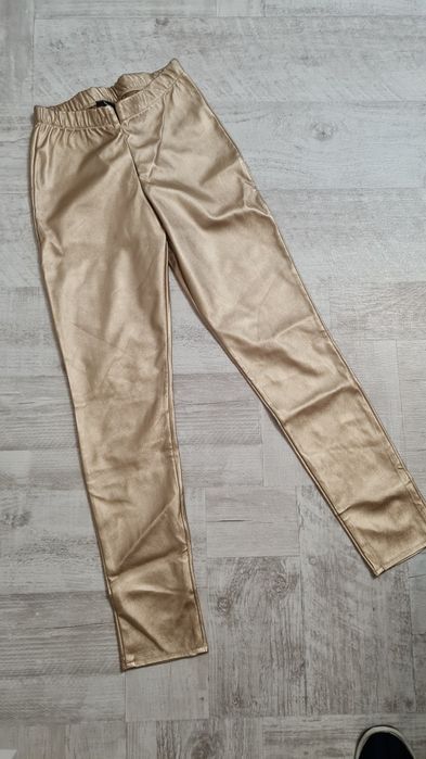 Pantaloni colanți aurii damă MĂRIMEA S