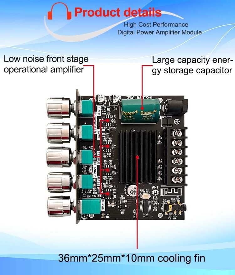 Amplificator, statie audio 2.1 50WX2+100W subwoofer ZK-MT21