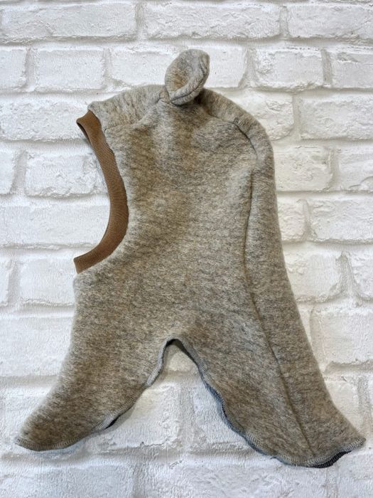 Cagula dublata lana, ursulet, marimea 9-18 luni, milkshake