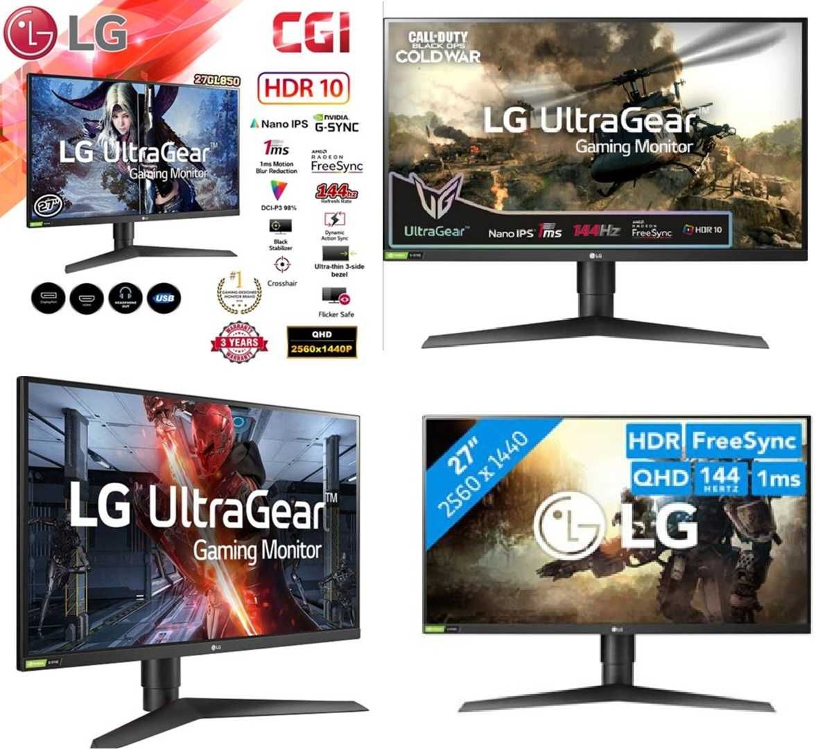 Монитор Gaiming LG27GL850 27" UltraGea 1440P Nano IPS 1ms G-Sync®144Hz