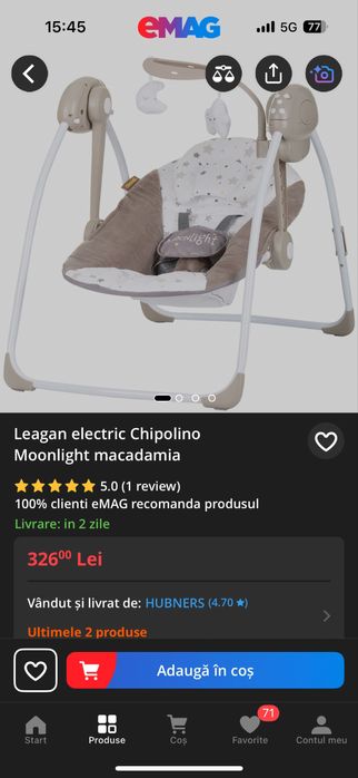 Leagan balansoar electric copil bebelus