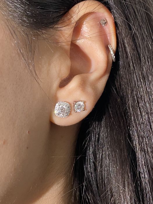 Cercei Diamant Moissanite 0.5ct Argint 925.