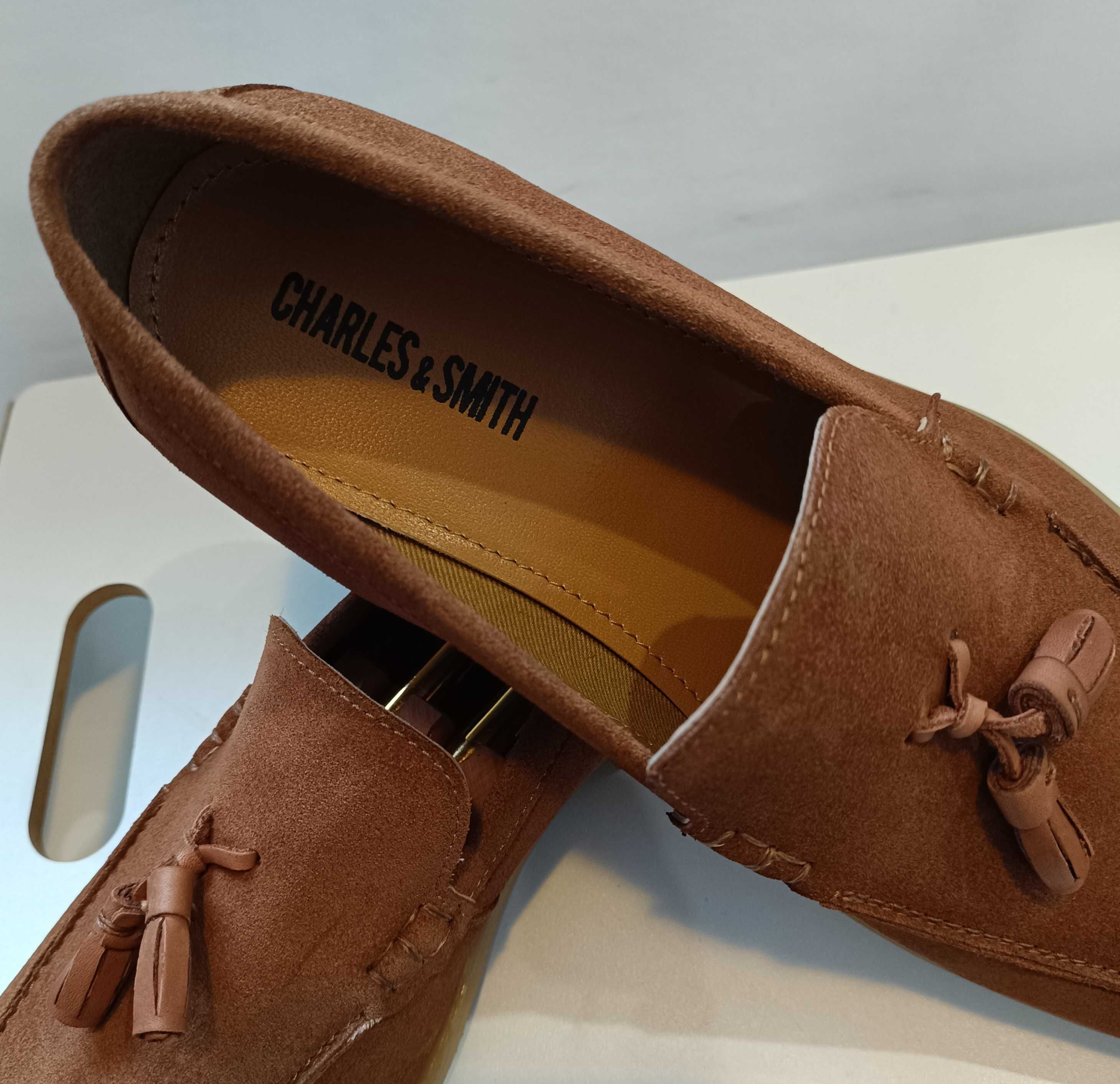 Pantofi loafer 43 tassel premium Charles & Smith NOI piele naturala