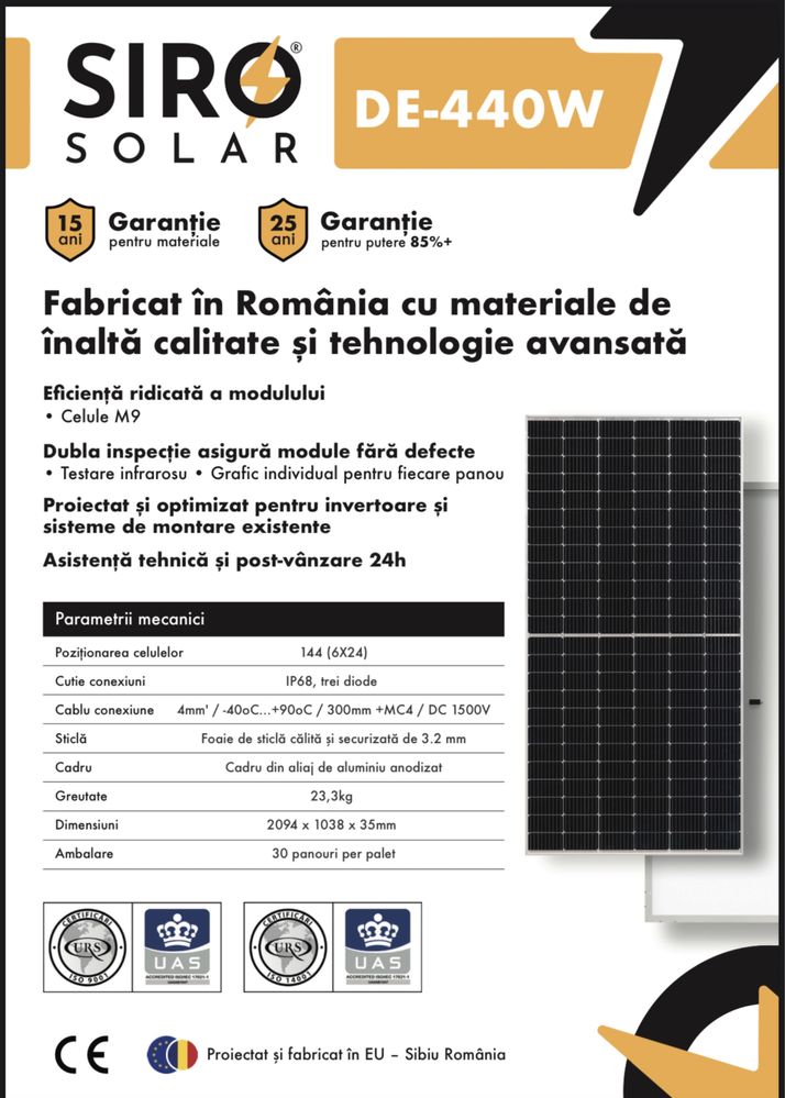 Panouri fotovoltaice 440W