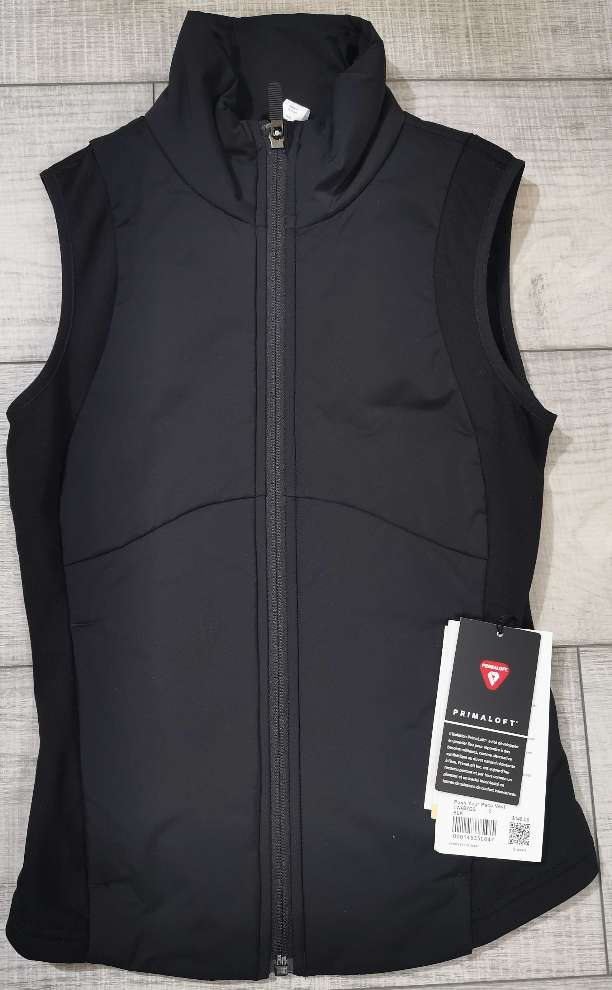 Vesta dama Lululemon Push Your Pace Vest Black, noua, marimea 2