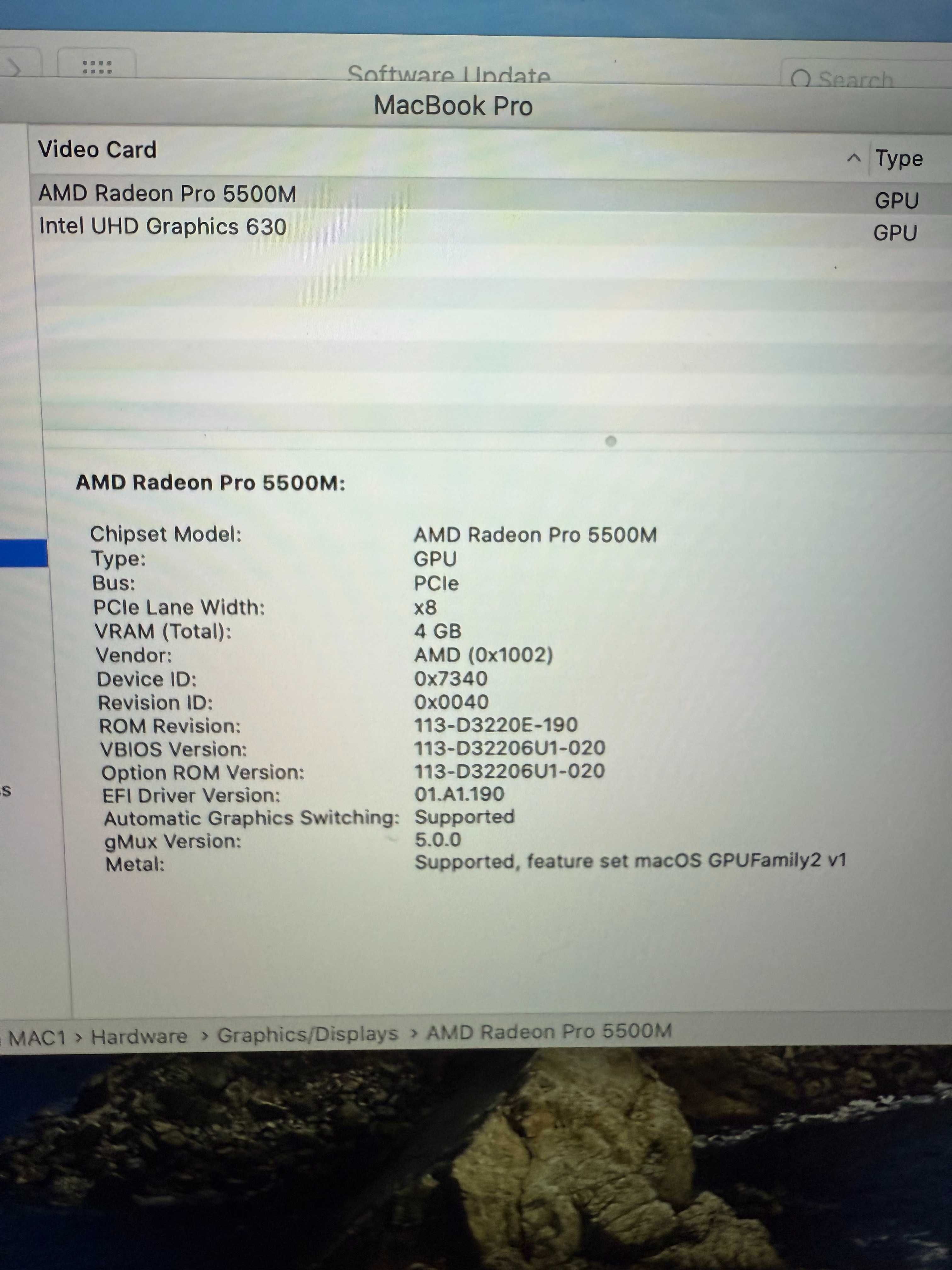 Apple MacBook pro 16", 2019, silver