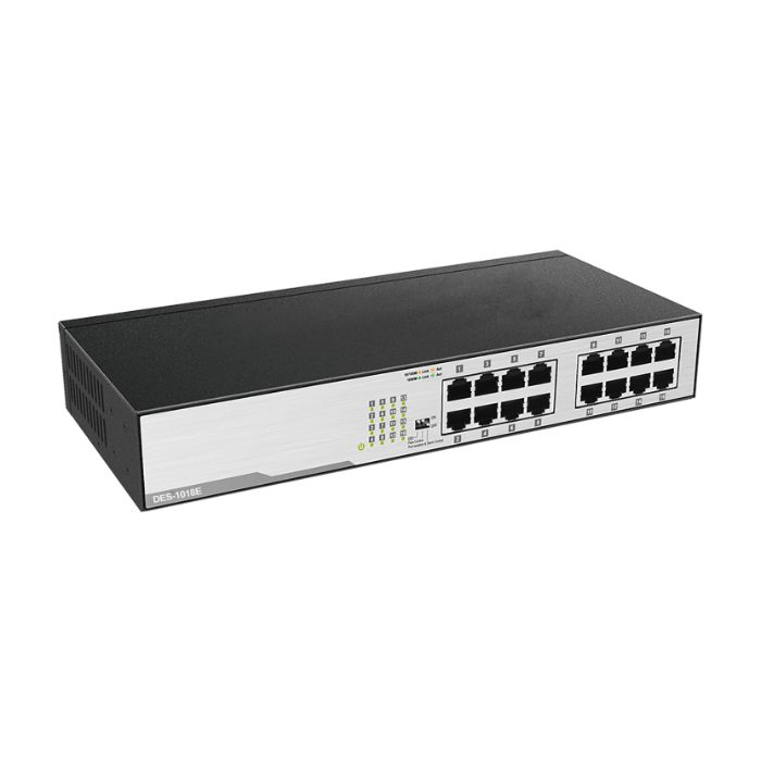 Свич POE Switch DES-1118E 16-PoE 10/100/1000 Мбит/сек