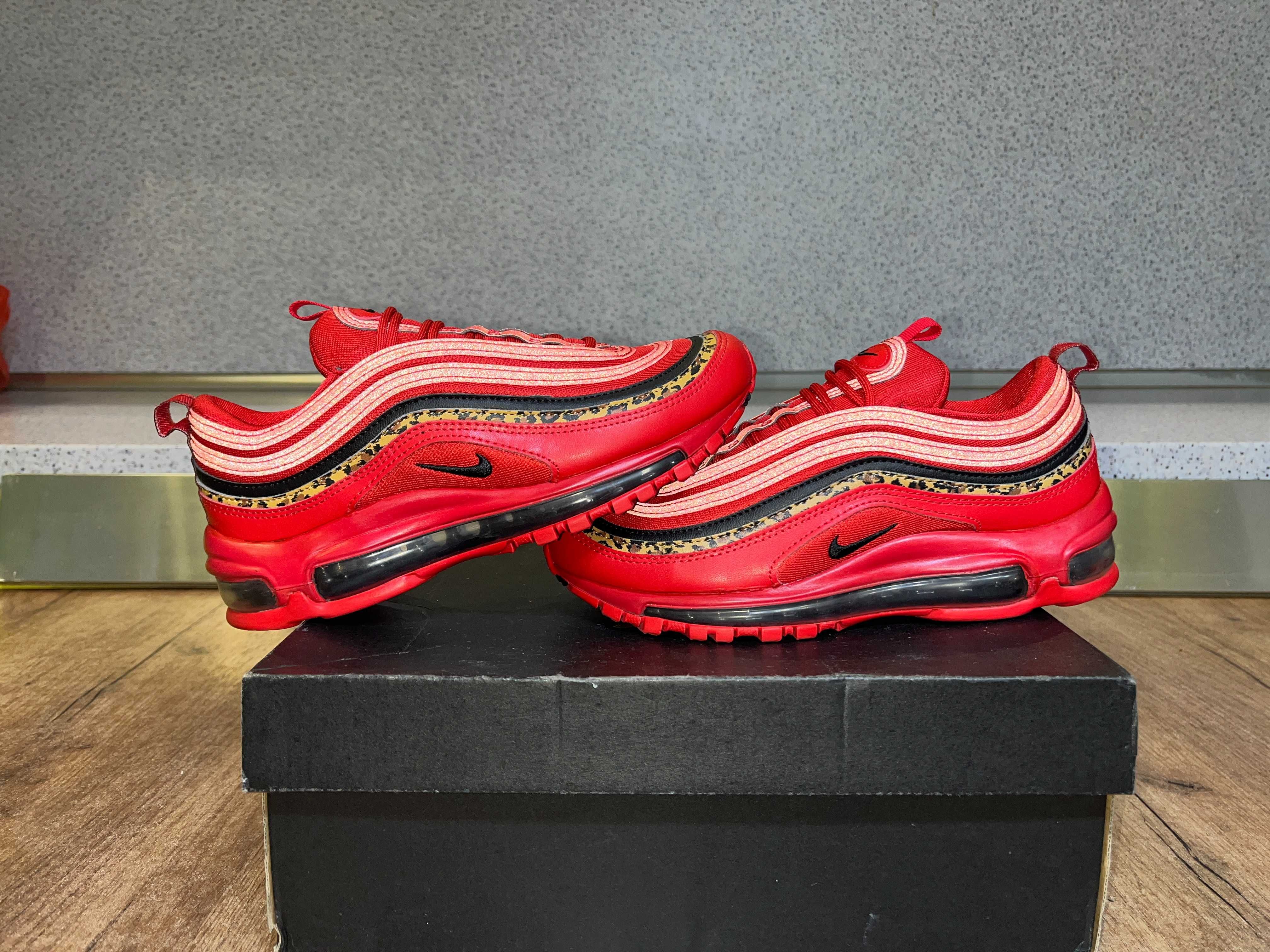ОРИГИНАЛНИ *** Nike Air Max 97 Premium " Leopard Pack " Red Black