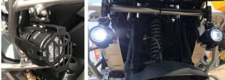 Proiectoare moto EURO bicicleta electrica scuter LED+Protectii BMW etc