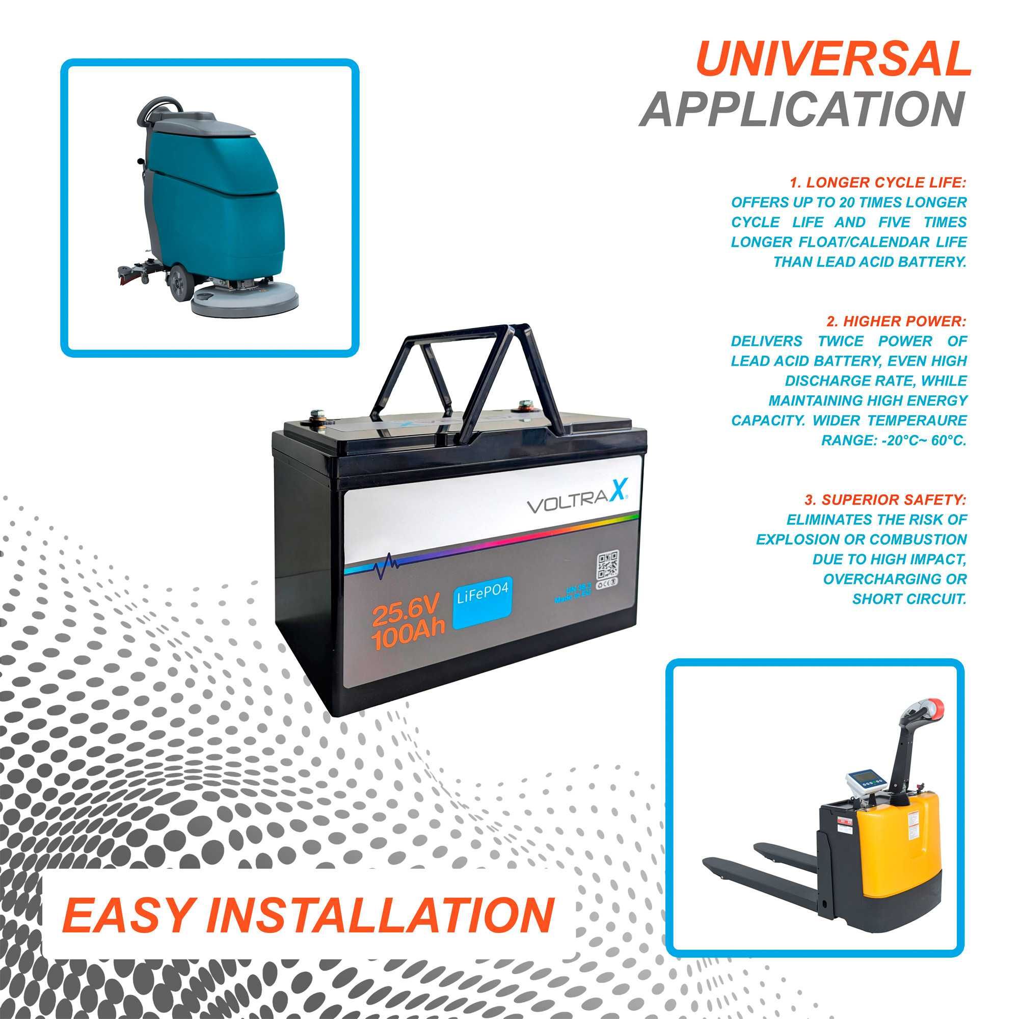 Акумулатор VOLTRAX LiFePO4, 25.6V, 100Ah
